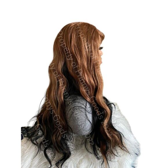 Synthetic Lace Front Wig Wave Long with/Bangs 27/30/1B 20" Hair Ready to ship - Picture 7 of 12